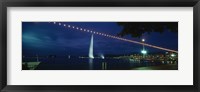 Framed Fountain at night, Jet D'eau, Geneva, Switzerland