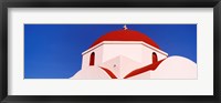 Framed Church with red dome, Mykonos, Cyclades Islands, Greece