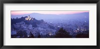 Framed Athens, Greece with Pink Sky