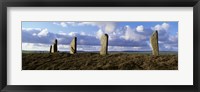 Framed Ring Of Brodgar on a cloudy day, Orkney Islands, Scotland, United Kingdom