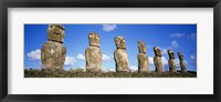 Framed Row of Stone Heads, Easter Islands, Chile