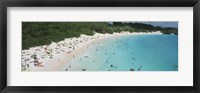 Framed Aerial view of tourists on the beach, Horseshoe Bay, Bermuda