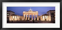 Framed Brandenburg Gate at dusk, Berlin, Germany