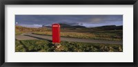 Framed Telephone Booth In A Landscape, Isle Of Skye, Highlands, Scotland, United Kingdom