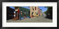 Framed Multi-Colored Buildings In A City, La Boca, Buenos Aires, Argentina