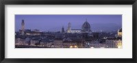 Framed High angle view of a city at dusk, Florence, Tuscany, Italy