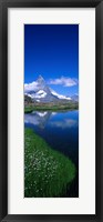 Framed Reflection of a mountain in water, Riffelsee, Matterhorn, Switzerland