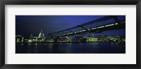 Framed Low angle view of a bridge across a river, Millennium Bridge, Thames River, London, England