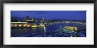 Framed Old Port at dusk, Marseille, Bouches-Du-Rhone, Provence-Alpes-Cote Daze, France