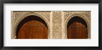 Framed Low angle view of carving on arches of a palace, Court Of Lions, Alhambra, Granada, Andalusia, Spain