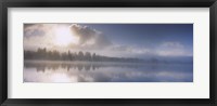 Framed Panoramic view of a river at dawn, Vuoski River, Imatra, Finland