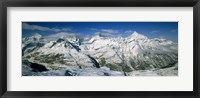 Framed Mountains covered with snow, Matterhorn, Switzerland