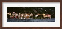 Framed Buildings at the lakeside viewed from a ferry, Varenna, Lake Como, Lecco, Lombardy, Italy