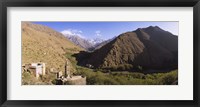 Framed Ruins of a village with mountains in the background, Atlas Mountains, Marrakesh, Morocco