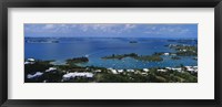 Framed High angle view of buildings at the waterfront, Gibbs Hill Lighthouse, Bermuda