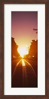 Framed Cable car tracks at sunset, San Francisco, California, USA