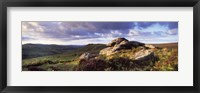 Framed Clouds over a landscape, Haytor Rocks, Dartmoor, Devon, England