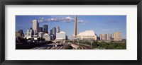 Framed Buildings in a city, CN Tower, Toronto, Ontario, Canada