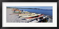 Framed Kayaks on the beach, Third Beach, Sakonnet River, Middletown, Newport County, Rhode Island (horizontal)