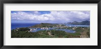 Framed Aerial view of a harbor, English Harbour, Falmouth Bay, Antigua, Antigua and Barbuda