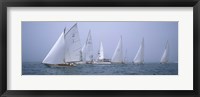 Framed Yachts racing in the ocean, Annual Museum Of Yachting Classic Yacht Regatta, Newport, Newport County, Rhode Island, USA