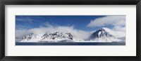 Framed Snow covered mountains, Magdalene Fjord, Spitsbergen, Svalbard Islands, Norway