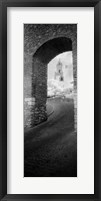 Framed Church viewed through an archway, Puerta Del Sol, Medina Sidonia, Cadiz, Andalusia, Spain