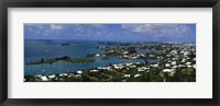 Framed Buildings along a coastline, Bermuda