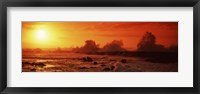 Framed Waves breaking on rocks in the sea, Three Tables, North Shore, Oahu, Hawaii, USA