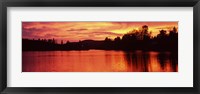 Framed Lake at sunset, Vermont, USA