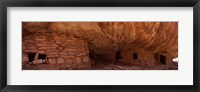 Framed Dwelling structures on a cliff, House Of Fire, Anasazi Ruins, Mule Canyon, Utah, USA