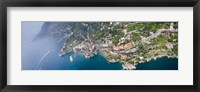 Framed Aerial view of a town, Atrani, Amalfi Coast, Salerno, Campania, Italy