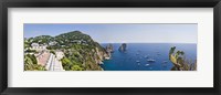 Framed Boats in the sea, Faraglioni, Capri, Naples, Campania, Italy