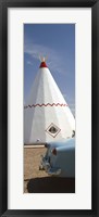 Framed Car with a teepee in the background, Wigwam Motel, Route 66, Holbrook, Navajo County, Arizona, USA