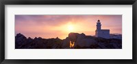 Framed Lighthouse on the coast, Capo Testa, Santa Teresa Gallura, Sardinia, Italy
