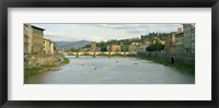 Framed Bridge across a river, Ponte Alle Grazie, Arno River, Florence, Tuscany, Italy