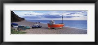 Framed Boats on the beach, Branscombe Beach, Devon, England