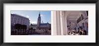 Framed Town hall at the waterfront, Alsterarkaden, Alster Lake, Hamburg, Germany