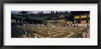 Framed Tourists at a temple, Haeinsa Temple, Kayasan Mountains, Gyeongsang Province, South Korea