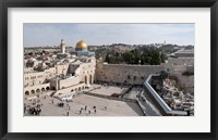 Framed Tourists praying at the Wailing Wall in Jerusalem, Israel