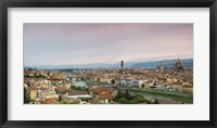 Framed Buildings in a city, Ponte Vecchio, Arno River, Duomo Santa Maria Del Fiore, Florence, Italy