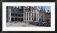 Framed Tourists at a market, Bruges, West Flanders, Belgium