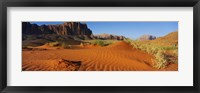 Framed Jebel Qatar from the valley floor, Wadi Rum, Jordan