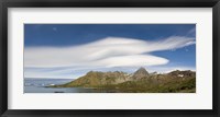 Framed Lenticular clouds forming over Cooper Bay, South Georgia Island