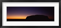 Framed Silhouette of Ayers Rock formations on a landscape, Uluru-Kata Tjuta National Park, Northern Territory, Australia