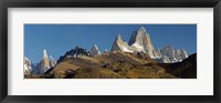 Framed Low angle view of mountains, Mt Fitzroy, Cerro Torre, Argentine Glaciers National Park, Patagonia, Argentina