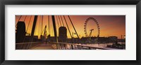 Framed Bridge with ferris wheel, Golden Jubilee Bridge, Thames River, Millennium Wheel, City Of Westminster, London, England