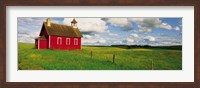 Framed Small Red Schoolhouse, Battle Lake, Minnesota, USA