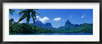 Framed Lush Foliage And Rock Formations, Moorea Island, Tahiti