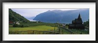 Framed Church in a village, Urnes stave church, Lustrafjorden, Luster, Sogn Og Fjordane, Norway